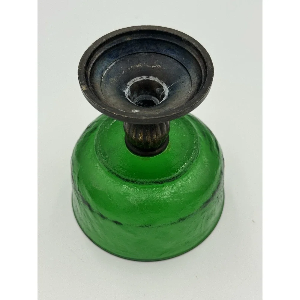 Vintage Green Metal Footed Compote Dish